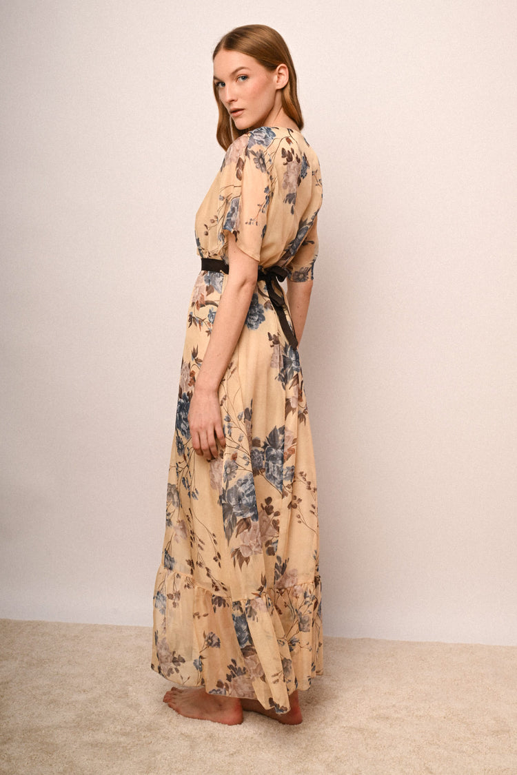 Abito stampa fiore lungo