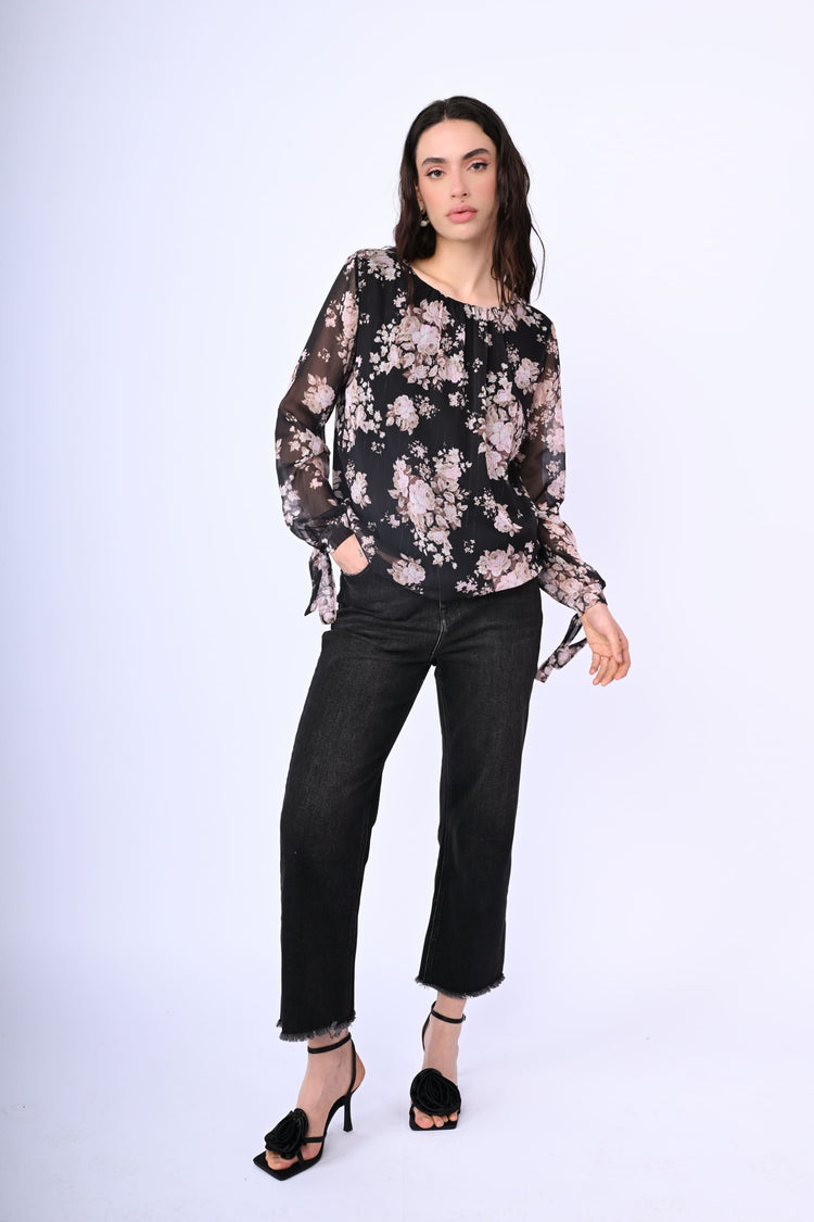 Blusa in georgette a stampa floreale