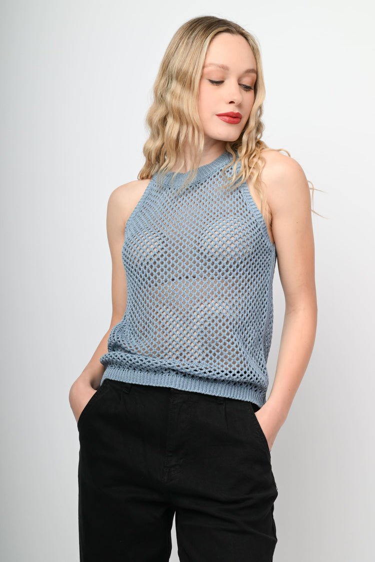 Top in maglia crochet