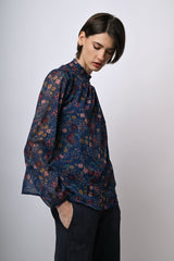 Blusa a stampa floreale boho-style