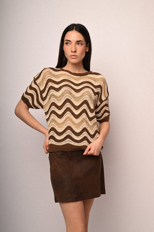Maglia zig zag manica corta