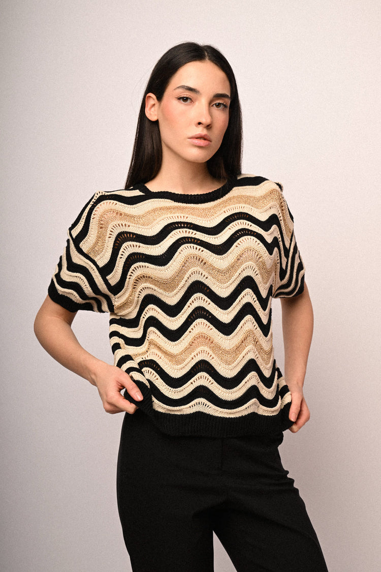 Maglia zig zag manica corta