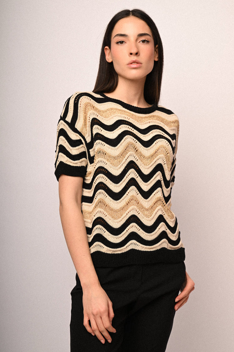 Maglia zig zag manica corta