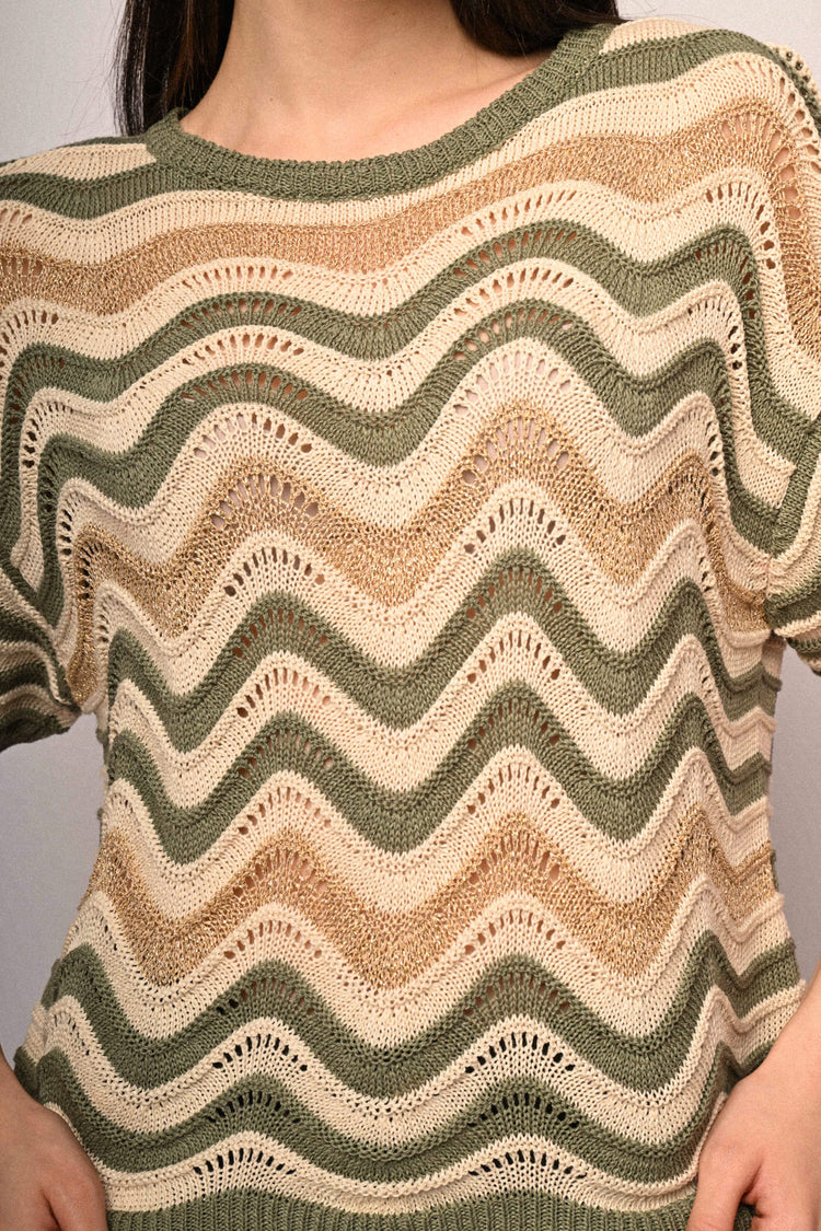 Maglia zig zag manica corta