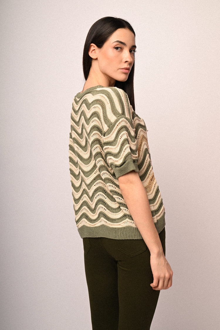 Maglia zig zag manica corta