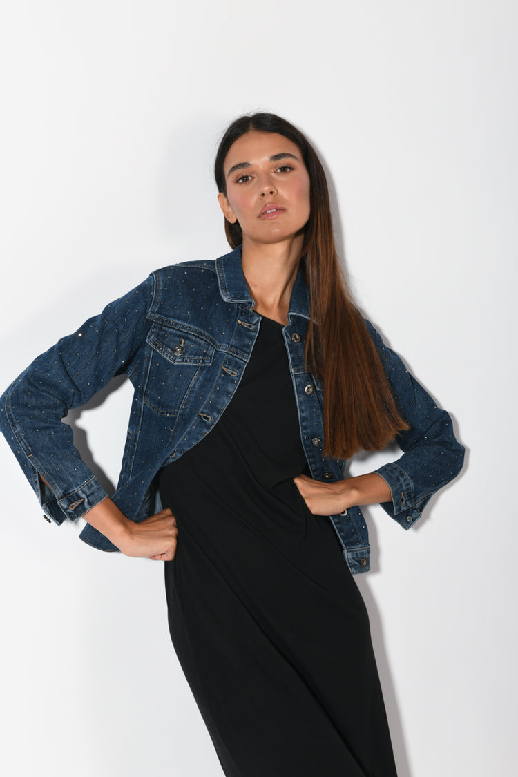 Giacca in denim con mini borchie