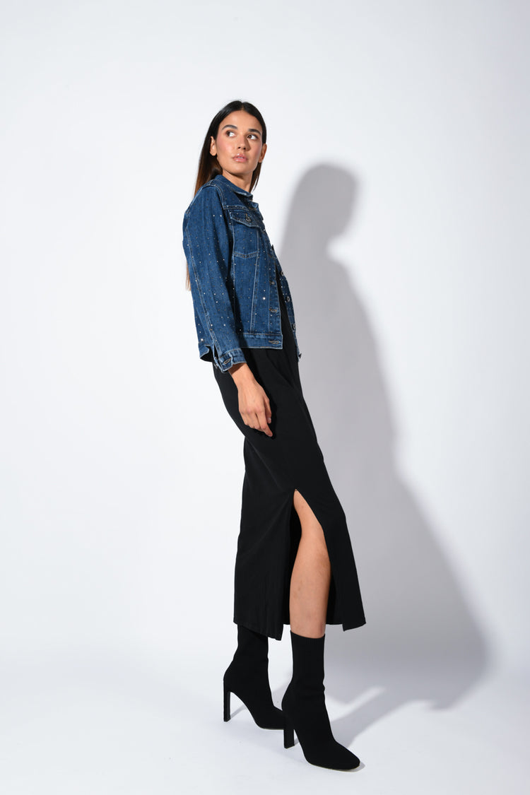 Giacca in denim con mini borchie