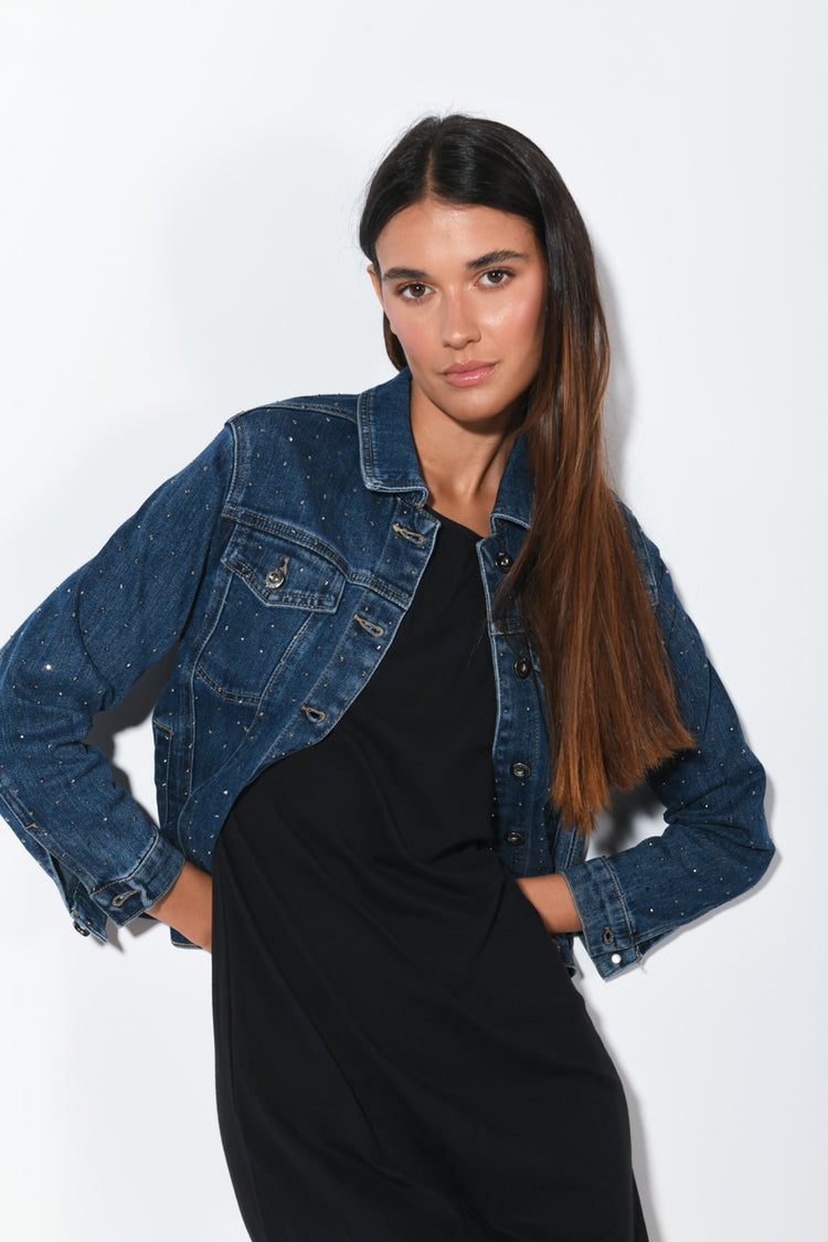 Giacca in denim con mini borchie