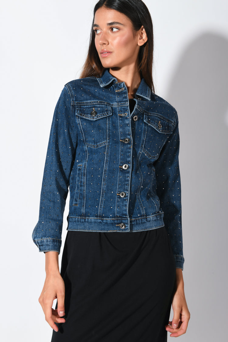 Giacca in denim con mini borchie