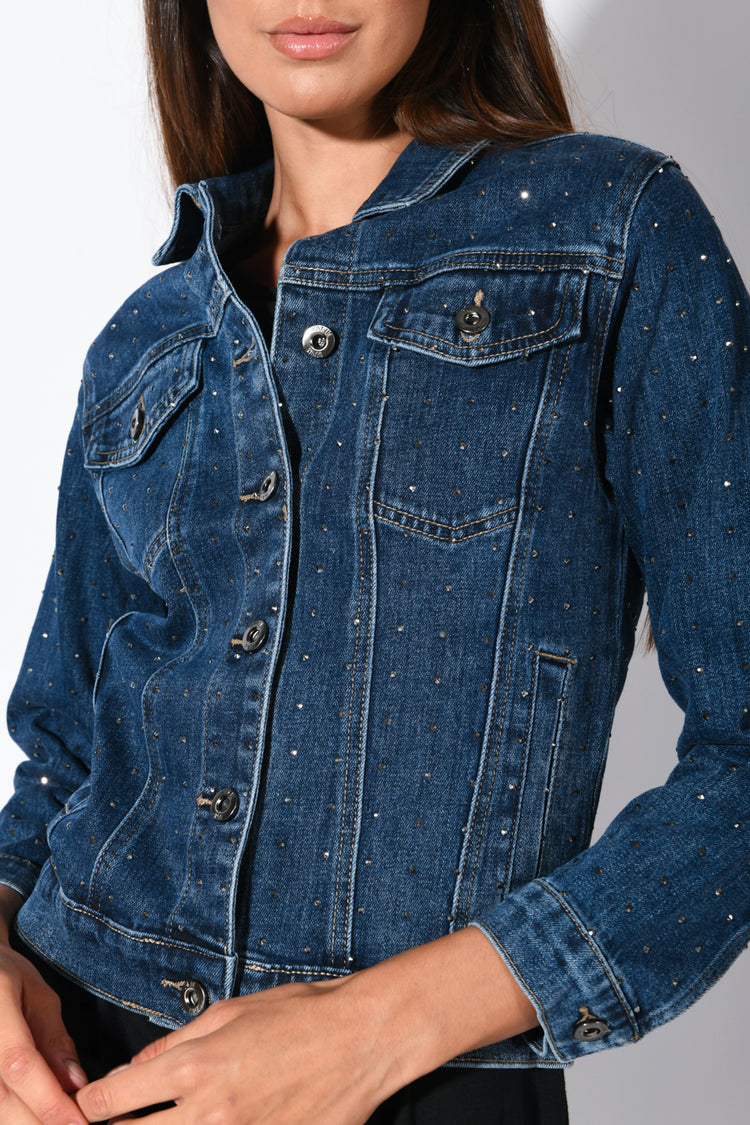 Giacca in denim con mini borchie