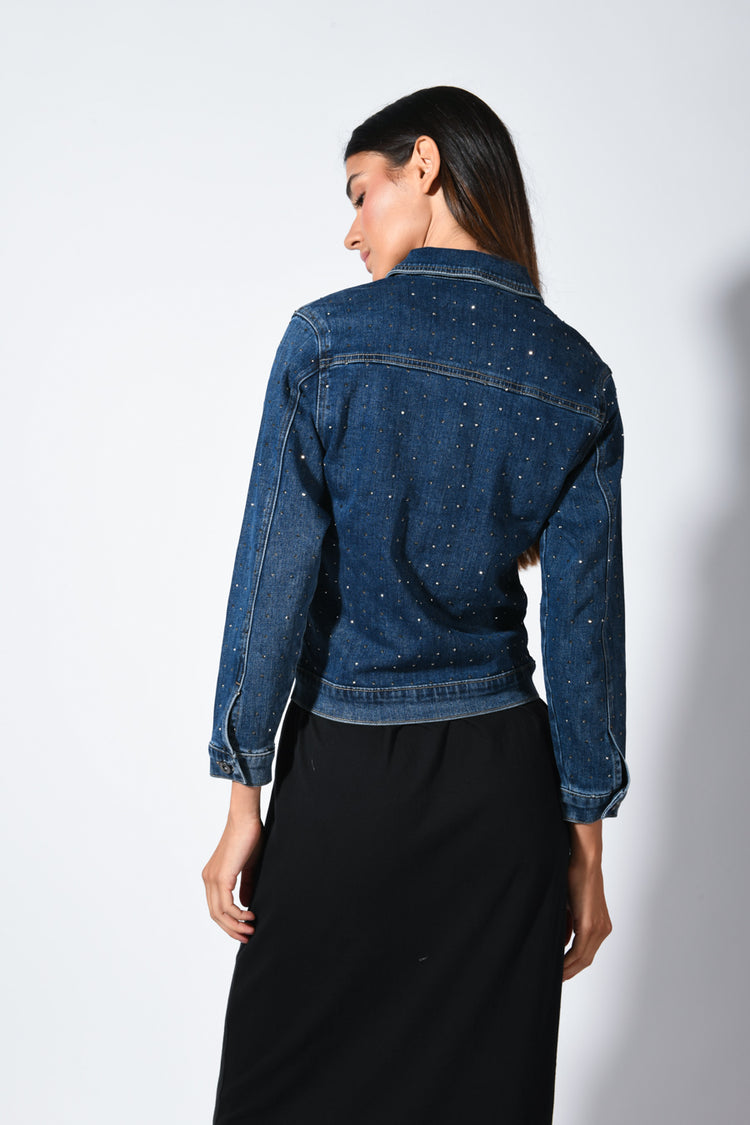 Giacca in denim con mini borchie