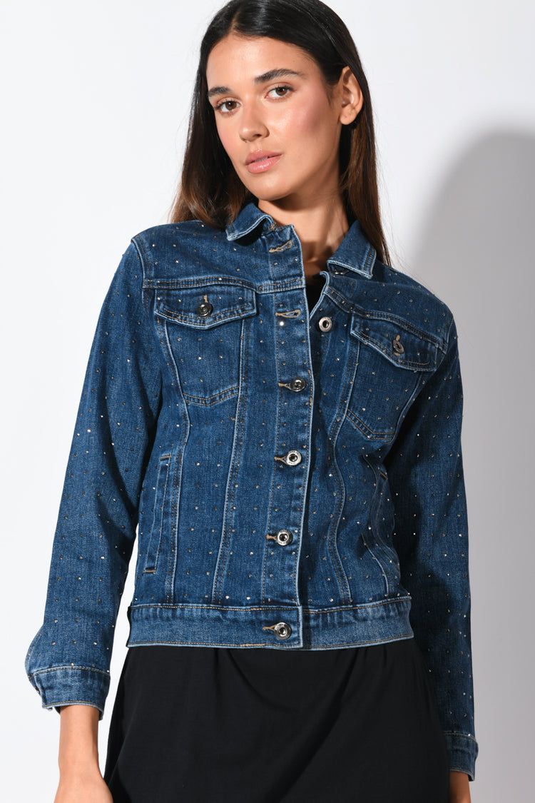 Giacca in denim con mini borchie