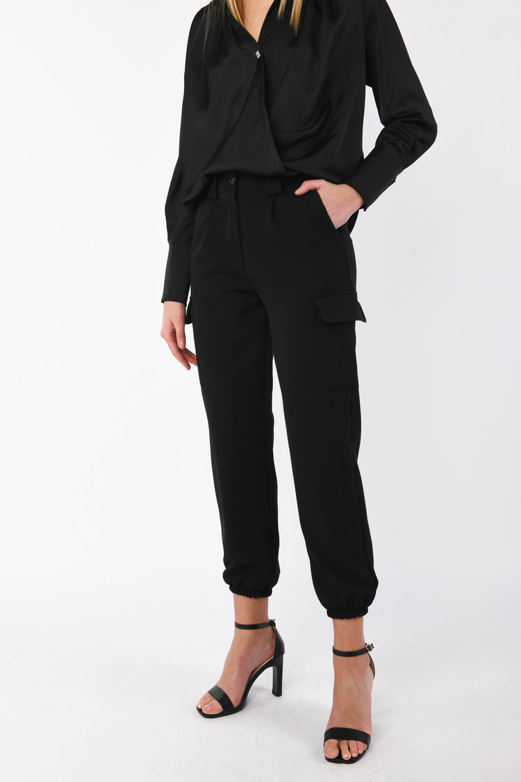 Pantaloni cargo misto viscosa