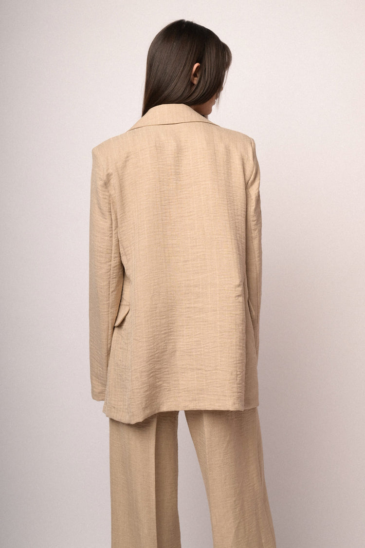 Blazer morbido doppiopetto beige