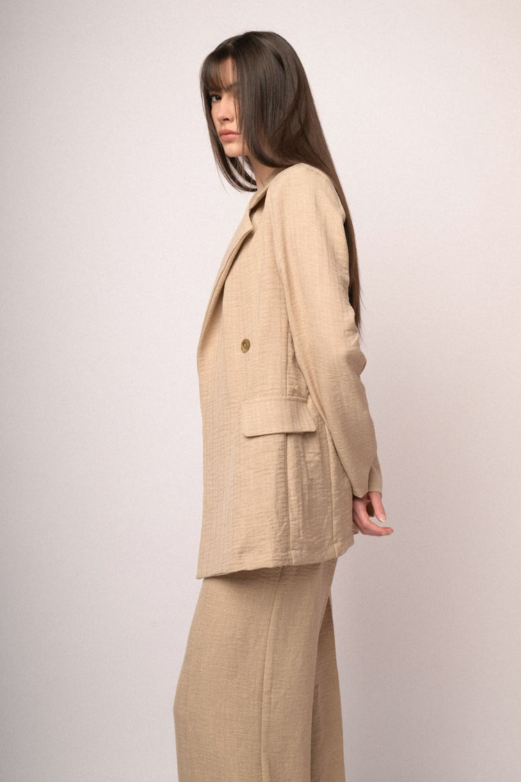 Blazer morbido doppiopetto beige