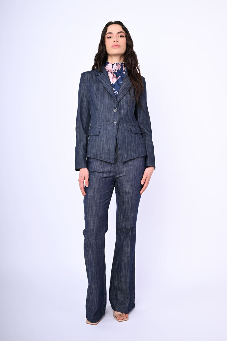 Blazer monopetto misto cotone