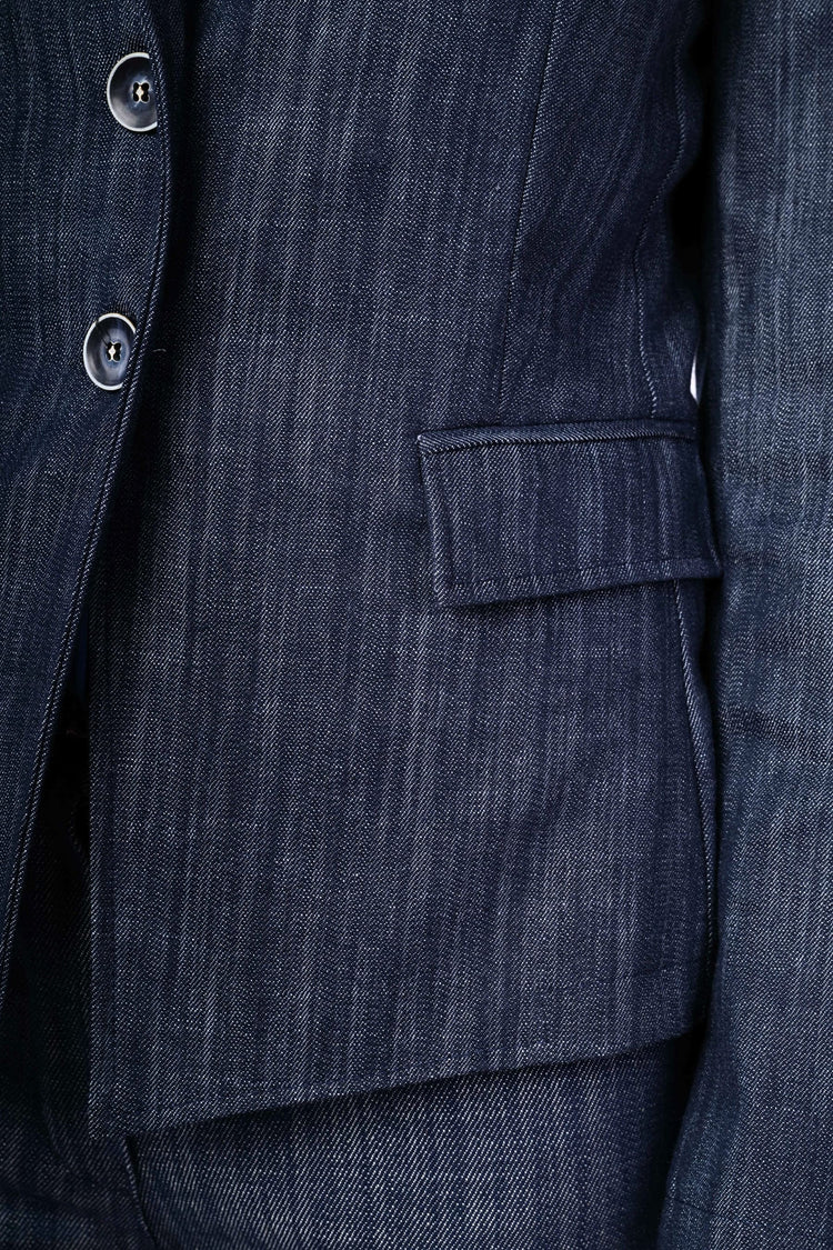 Blazer monopetto misto cotone