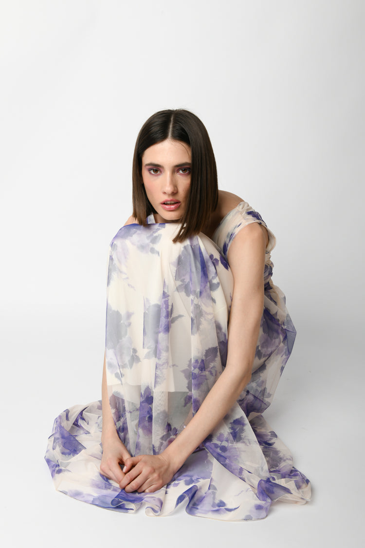 Abito lungo a stampa floreale