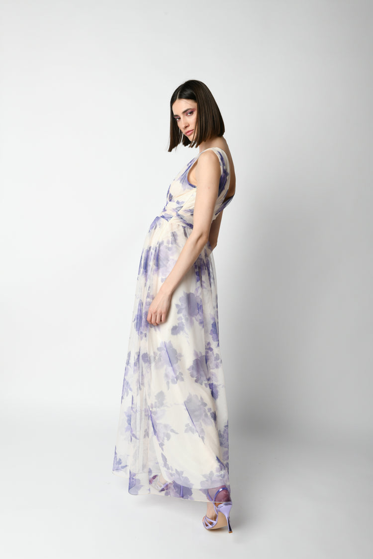 Abito lungo a stampa floreale