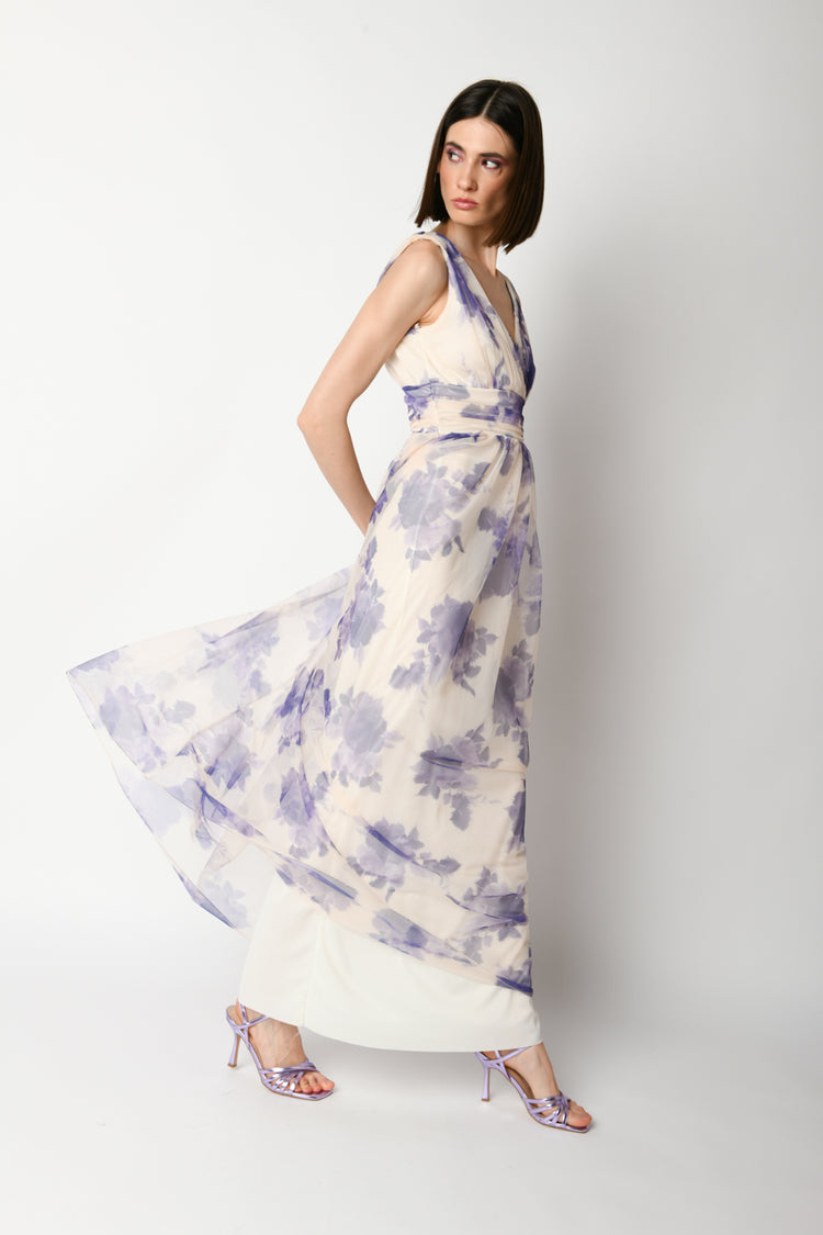 Abito lungo a stampa floreale