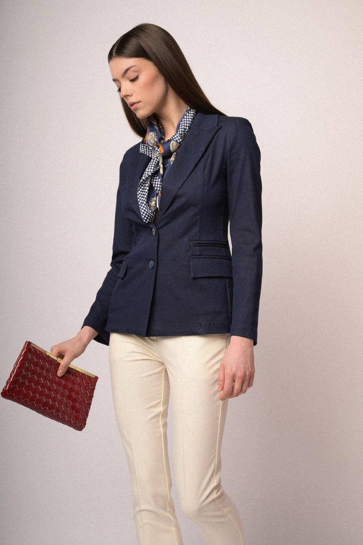 Blazer monopetto misto viscosa