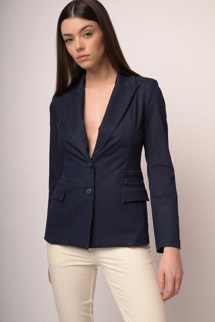 Blazer monopetto misto viscosa