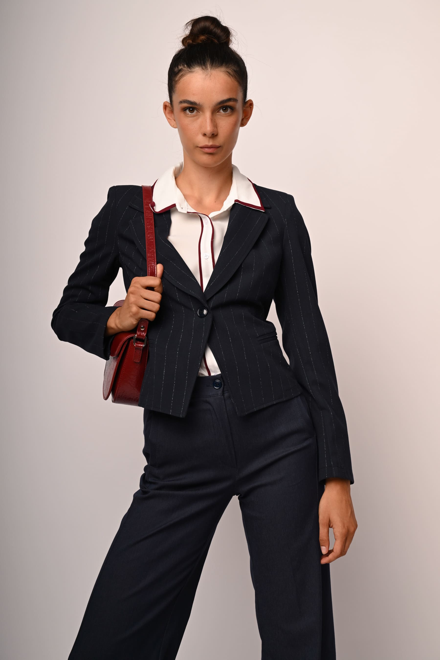 Blazer in gessato lurex