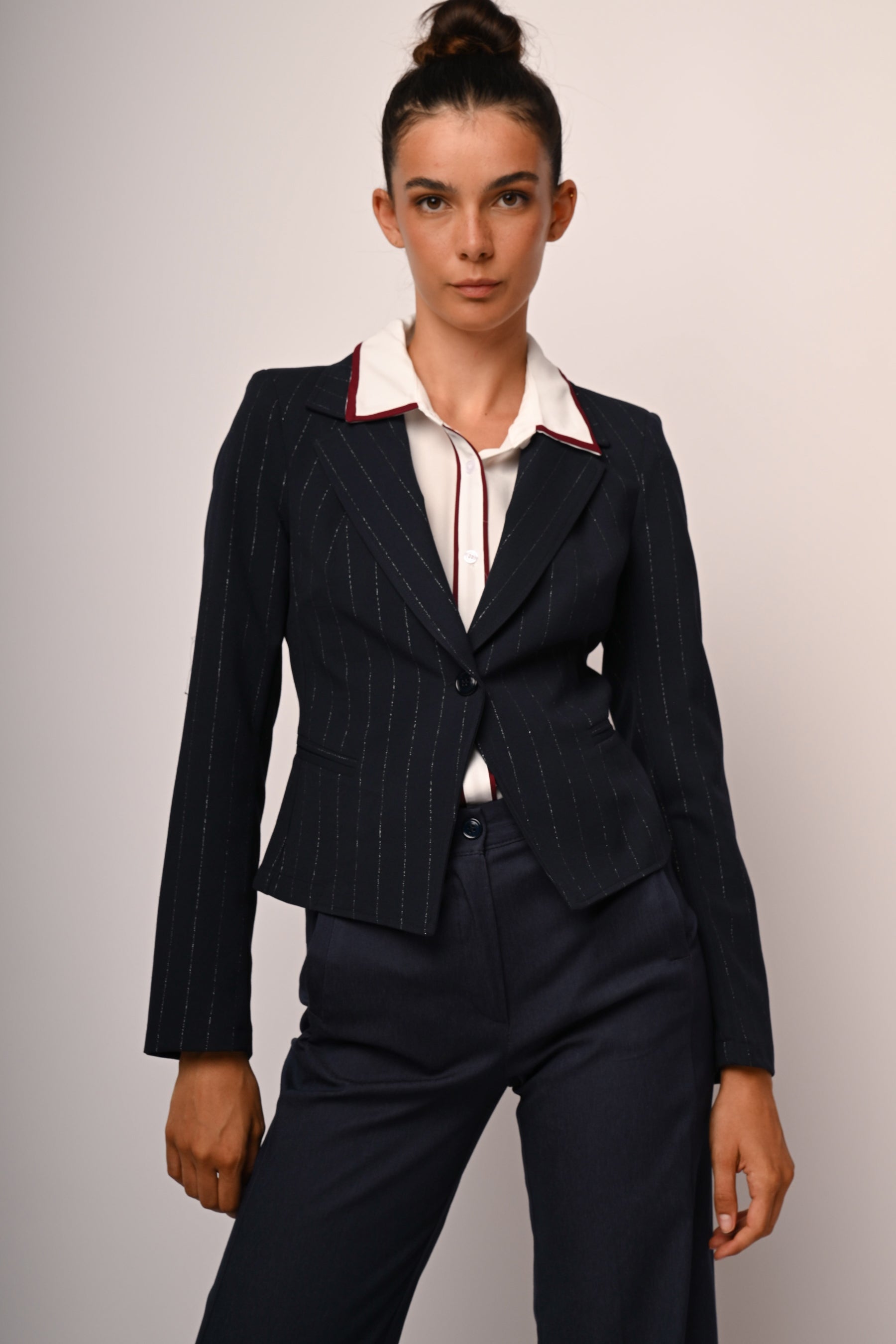 Blazer in gessato lurex