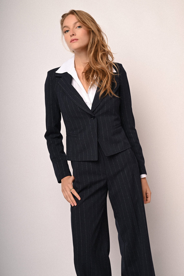Blazer in gessato lurex