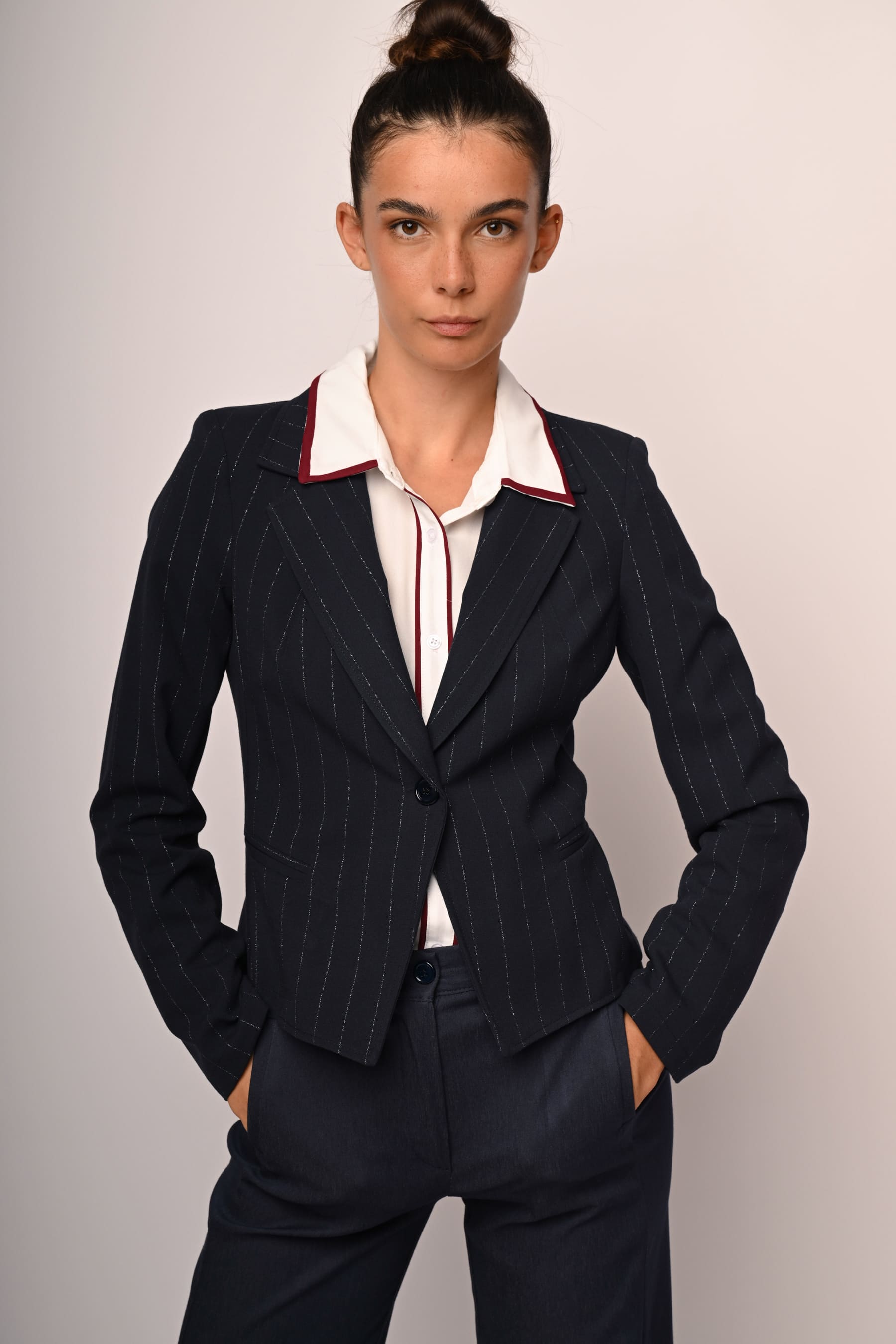 Blazer in gessato lurex