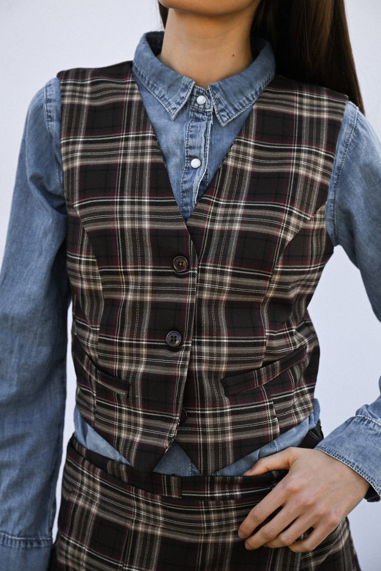 Gilet a stampa scozzese