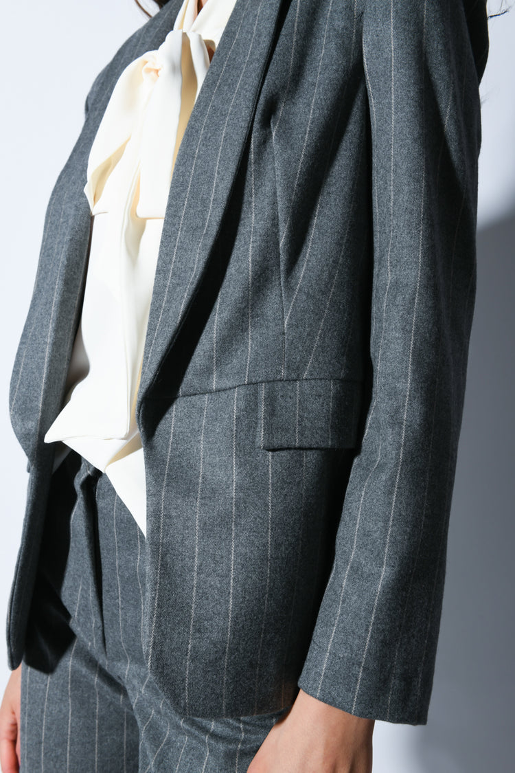 Blazer misto viscosa gessato