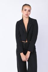 Blazer crop in gessato lurex