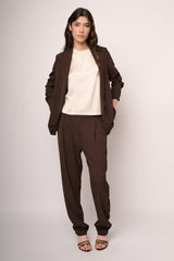 Pantaloni basic testa di moro con pinces