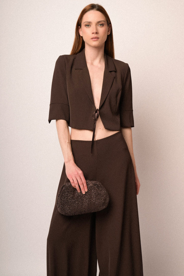 Pantaloni a gamba extra-large cioccolato