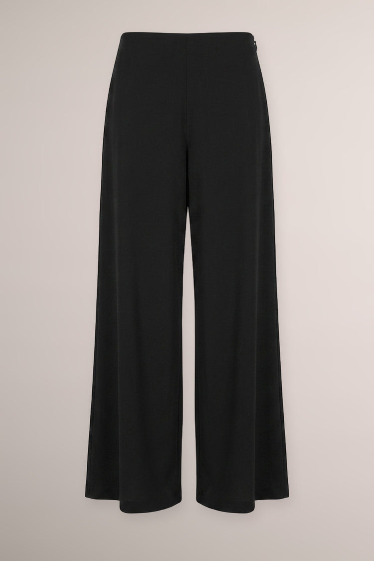 Pantaloni palazzo in tessuto stretch nero