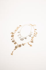 Set di due collane oro e argento con Sole & Luna