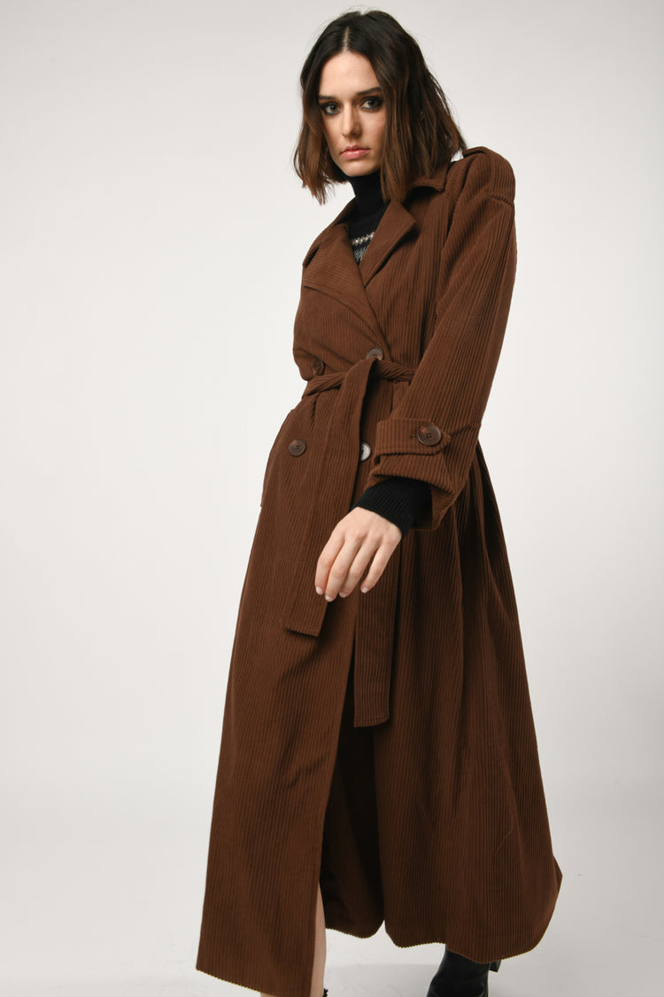 Trench in velluto a coste