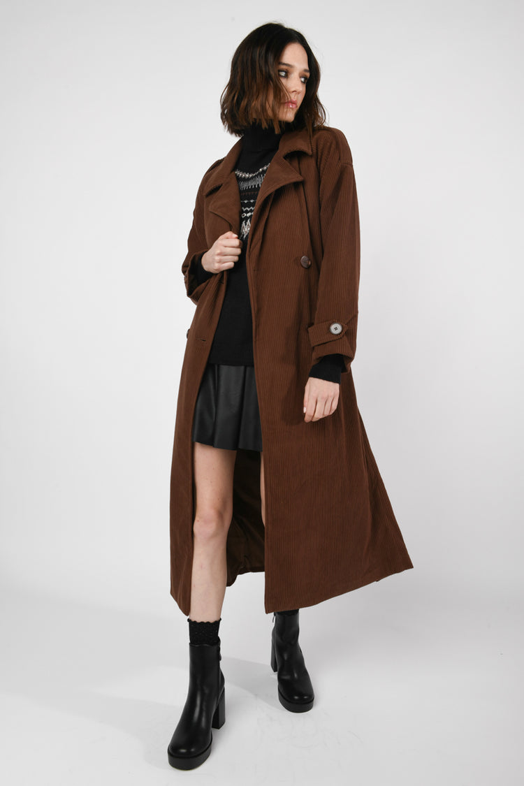 Trench in velluto a coste