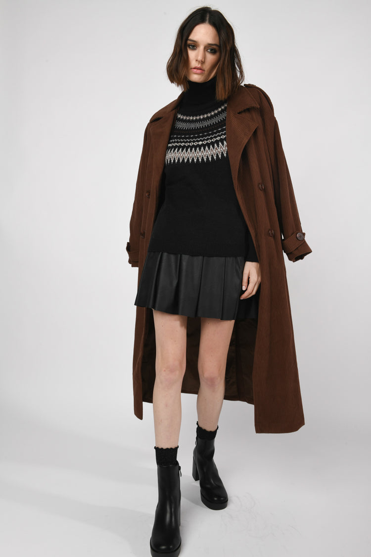 Trench in velluto a coste