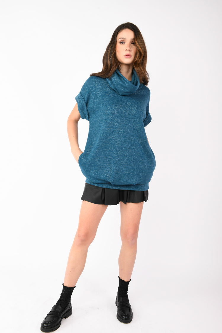 Pull oversize in maglia lurex