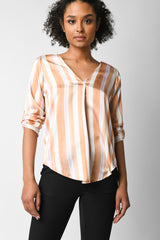 Blusa in raso a righe