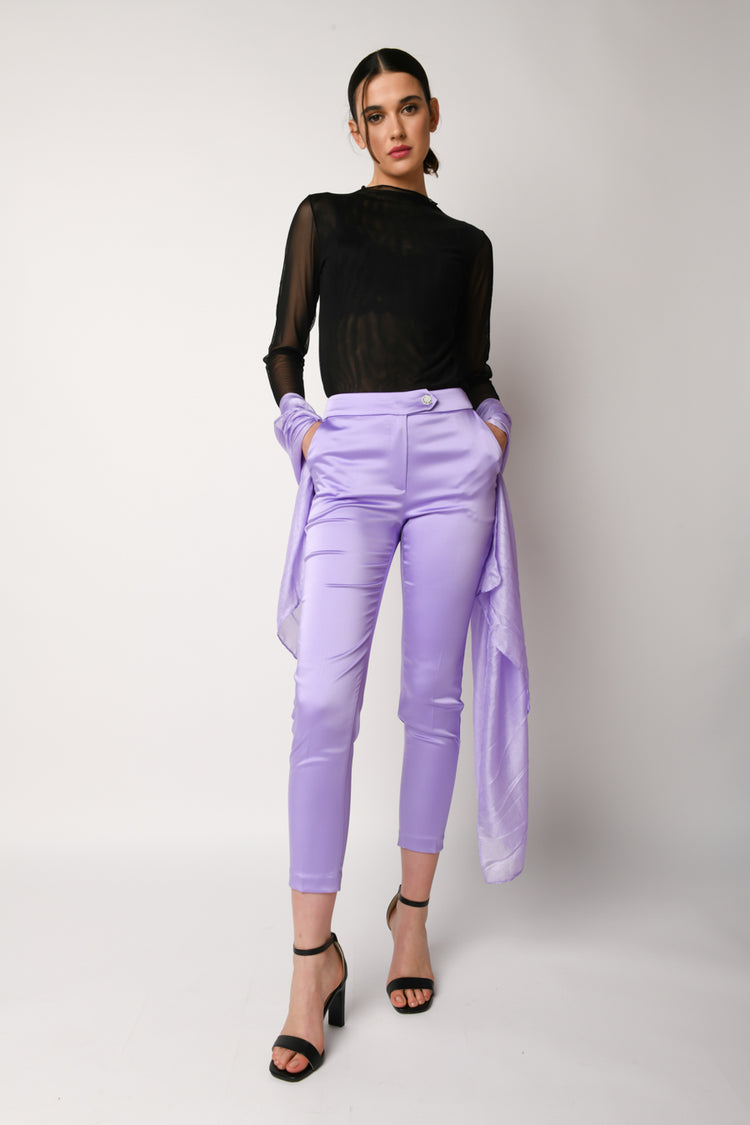 Top a maniche lunghe in tulle