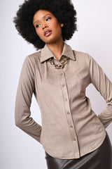 Camicia in faux suede