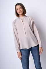Camicia con colletto alla coreana