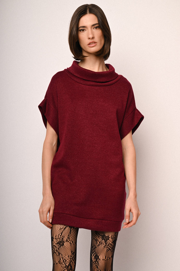 Mini abito a pullover in maglia lurex