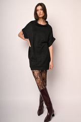 Mini abito a pullover in maglia lurex