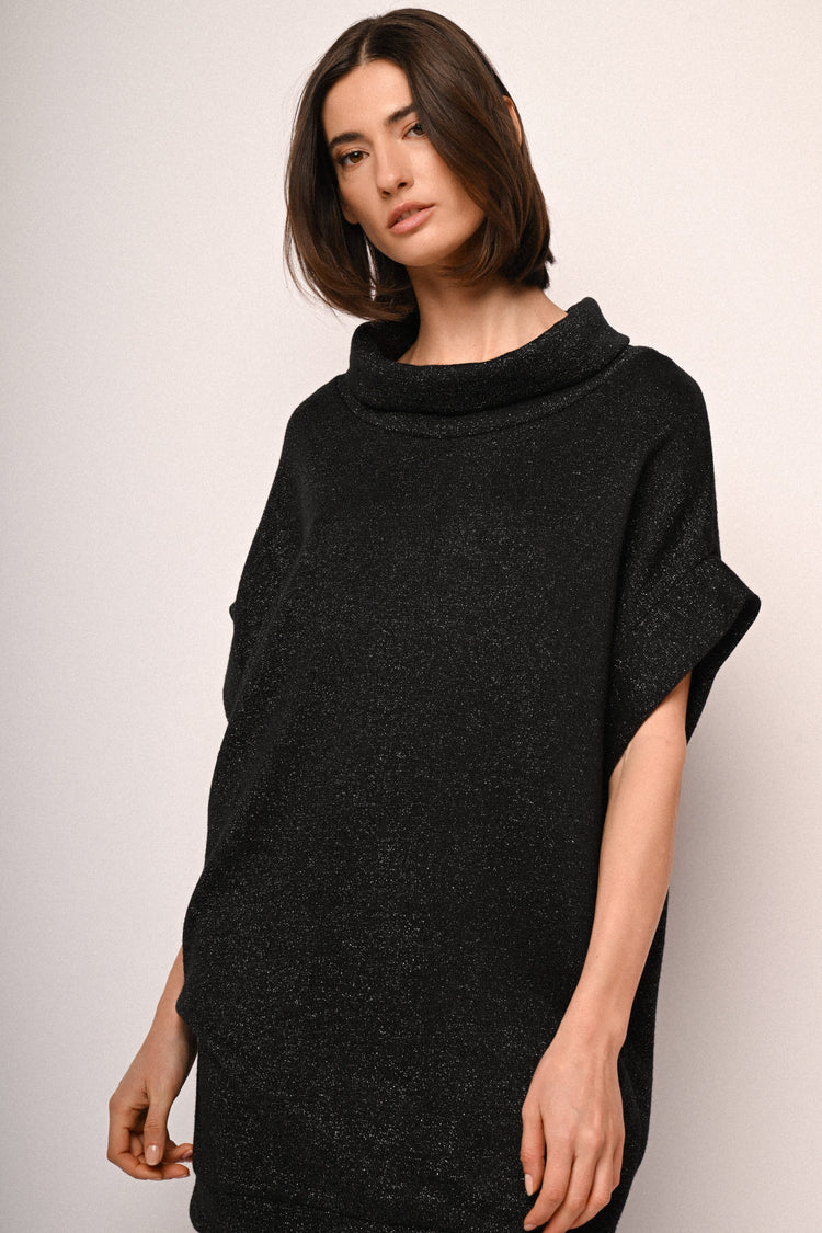 Mini abito a pullover in maglia lurex