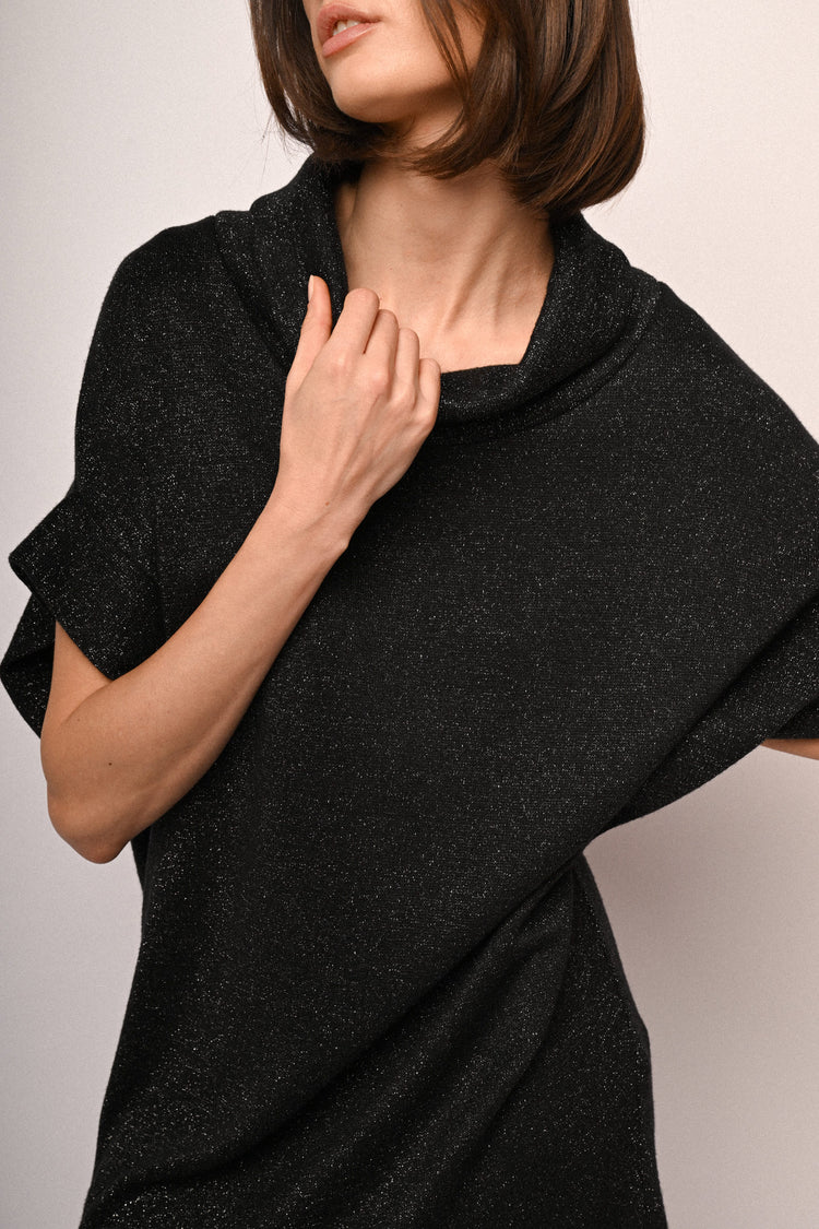 Mini abito a pullover in maglia lurex