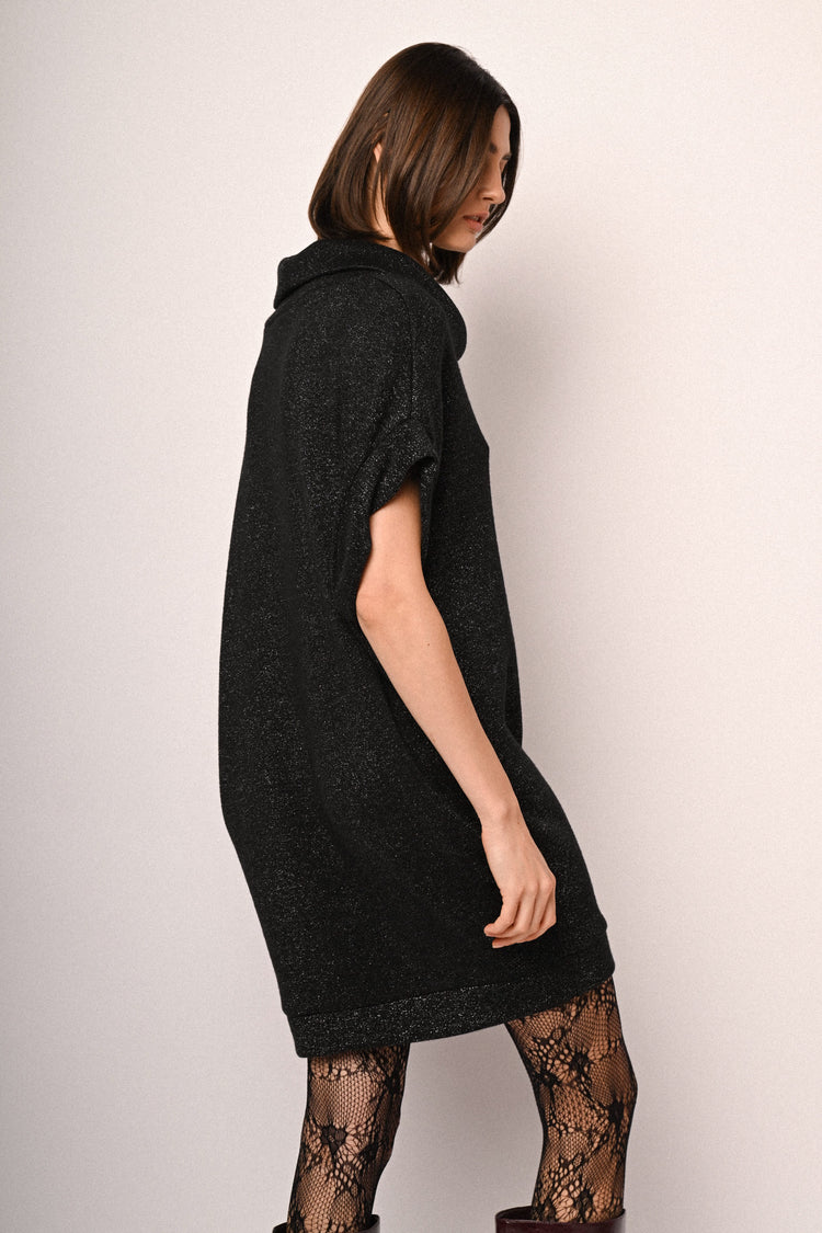 Mini abito a pullover in maglia lurex